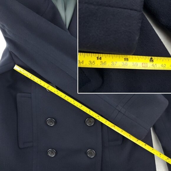 J. Crew 100% Wool Pea Coat Double Breasted 4 Button Navy Women's P8 (Petite 8) - Picture 10 of 16